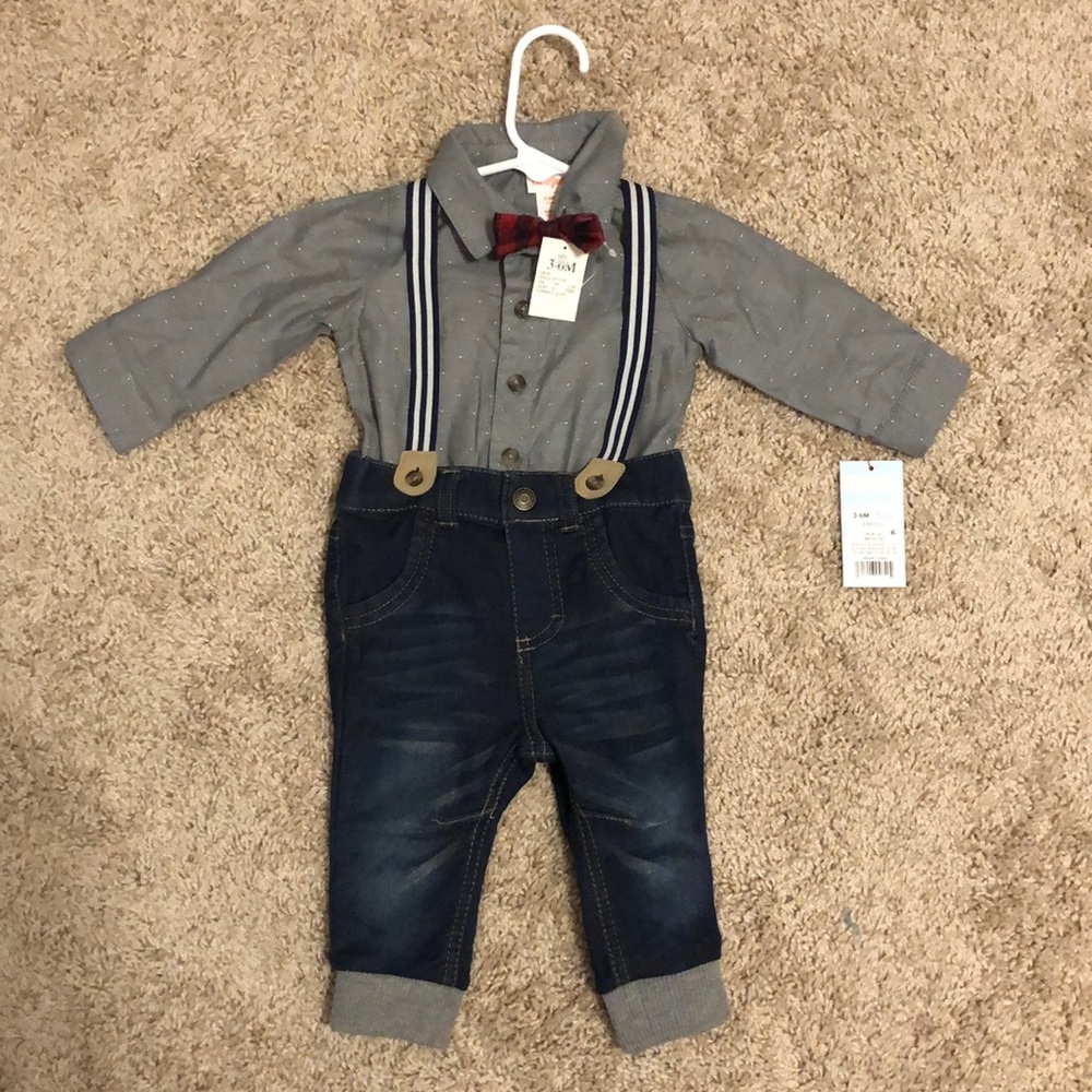 Baby boys 3-piece suspenders set